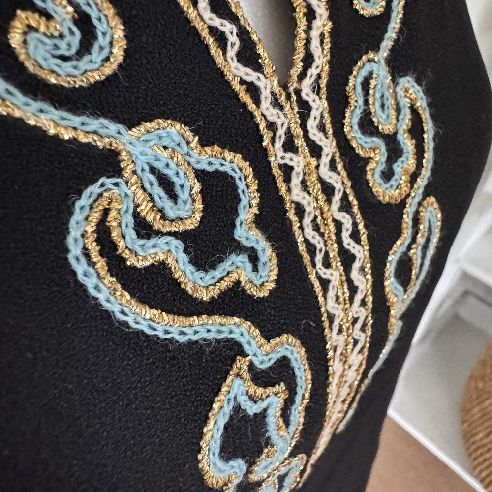 Paris Woman Blouse Made in France Passage Jouffroy Boutique Embroidered Top XL - Picture 4 of 12